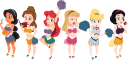 princess cheerleaders by sinapi-d5mqvvd